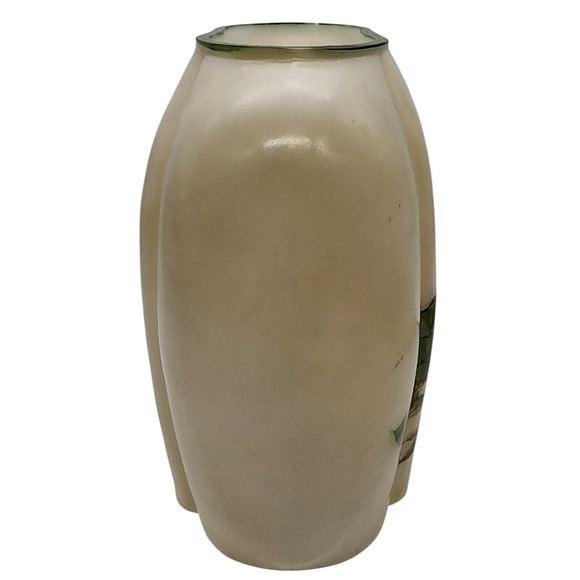 Consolidated Glass Milk Glass Con Cora Vase Magnolia Floral Decorated - Picture 4 of 7